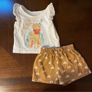 Disney Baby | Winnie the Pooh Summer Shorts Outfit | 18 mo